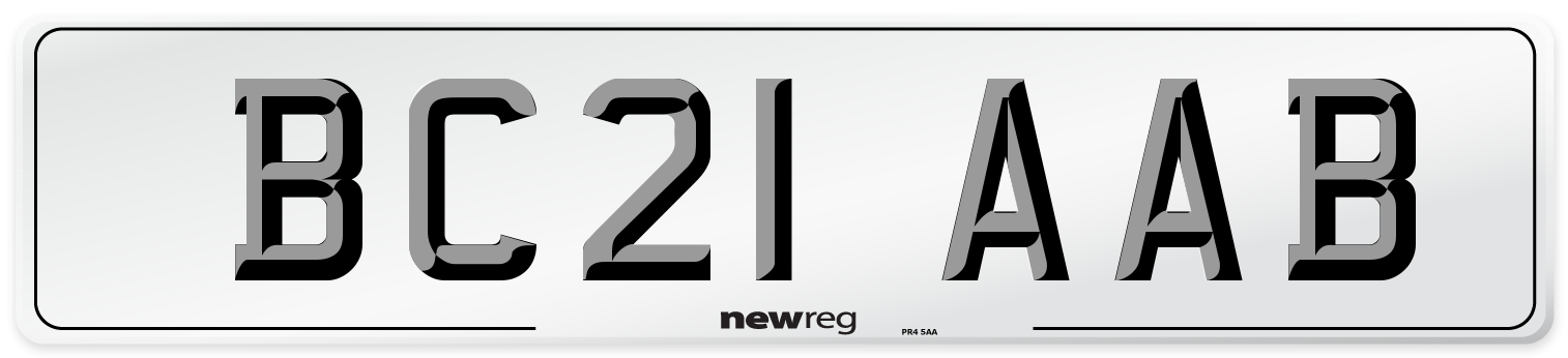 BC21 AAB Number Plate from New Reg
